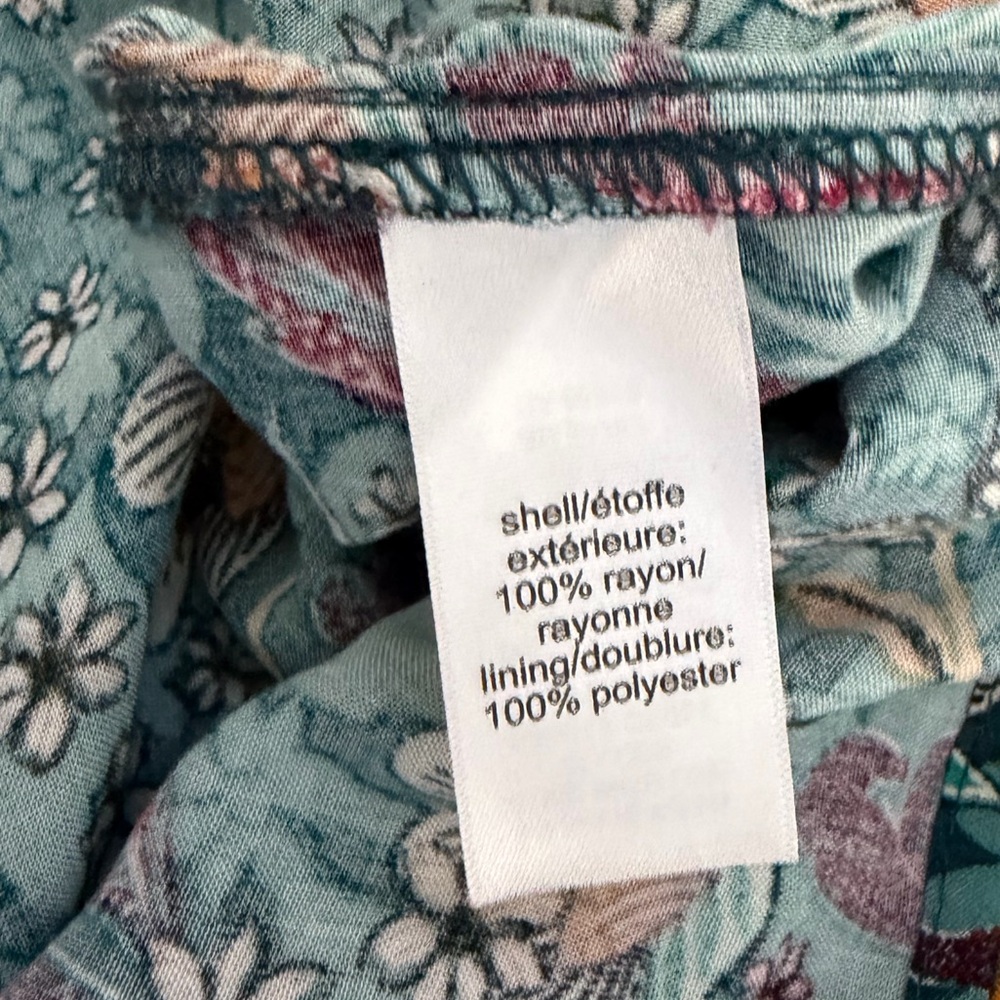 Maurices Puff Sleeve Floral Mini Babydoll Teal Dress 12 - Picture 7 of 9